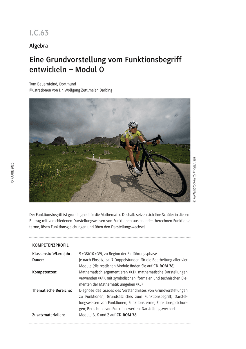 Eine Grundvorstellung vom Funktionsbegriff entwickeln