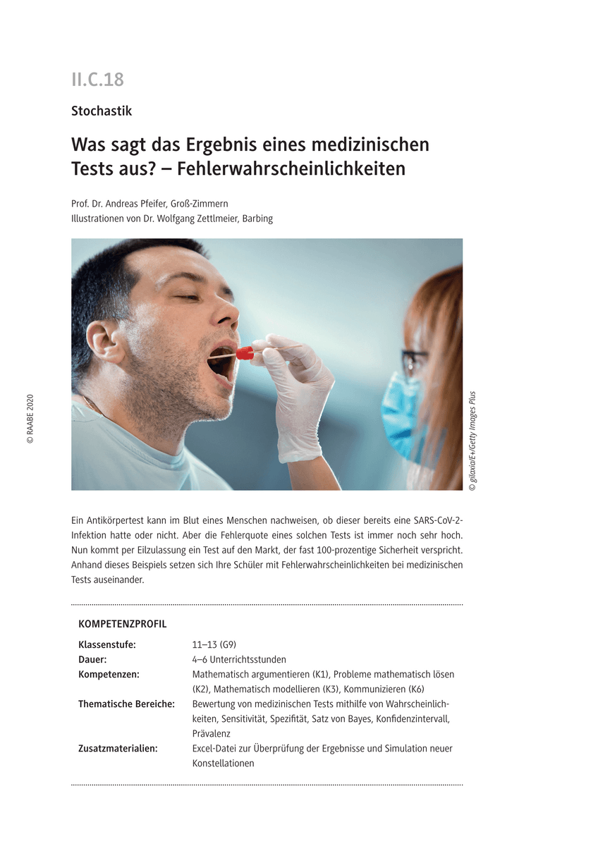 Was sagt das Ergebnis eines medizinischen Tests aus?