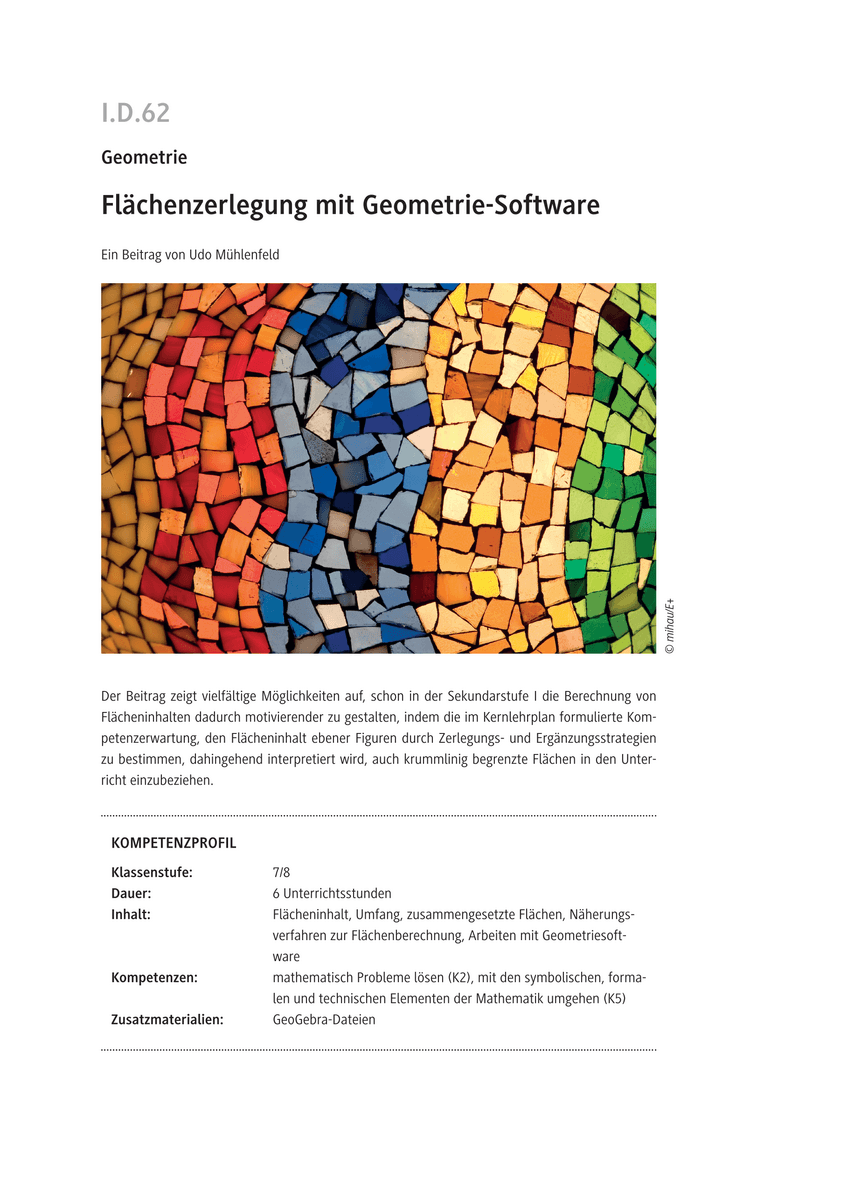 Flächenzerlegung mit Geometrie-Software