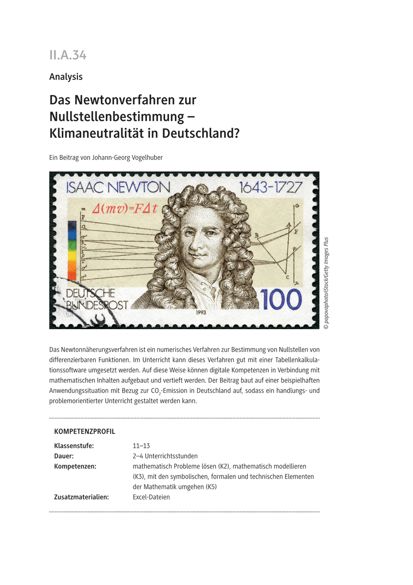 Das Newtonverfahren zur Nullstellenbestimmung