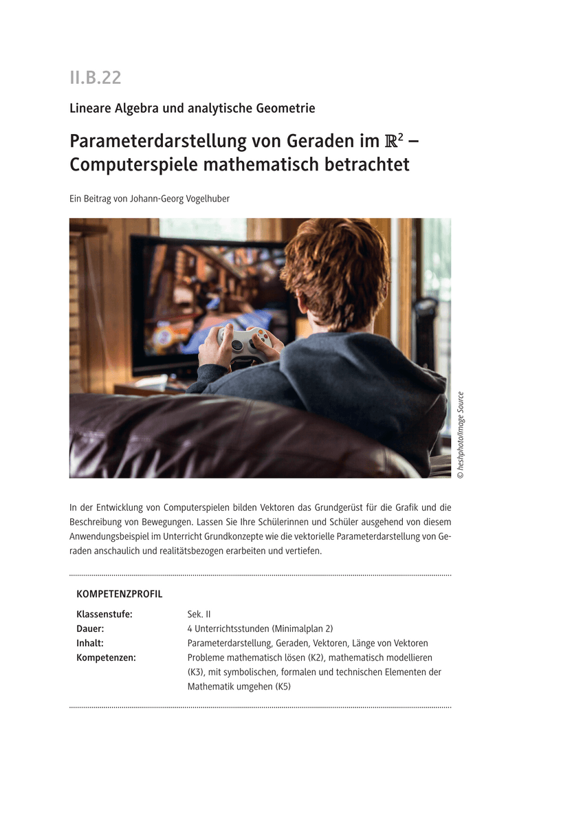 Parameterdarstellung von Geraden im R2