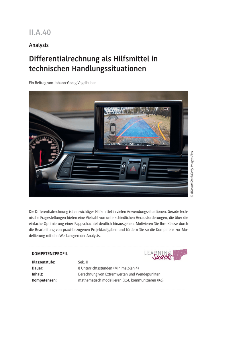 Differentialrechnung als Hilfsmittel in technischen Handlungssituationen