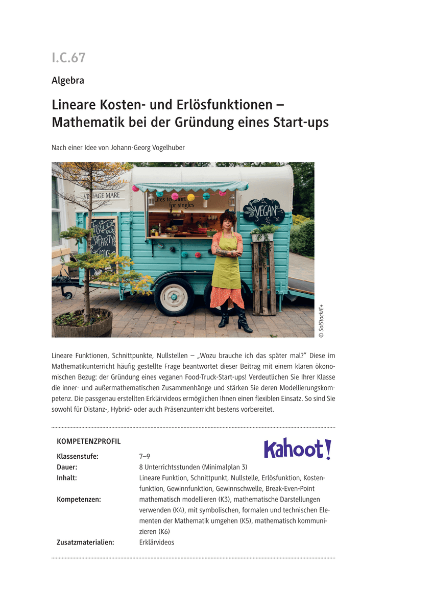 Lineare Kosten- und Erlösfunktionen