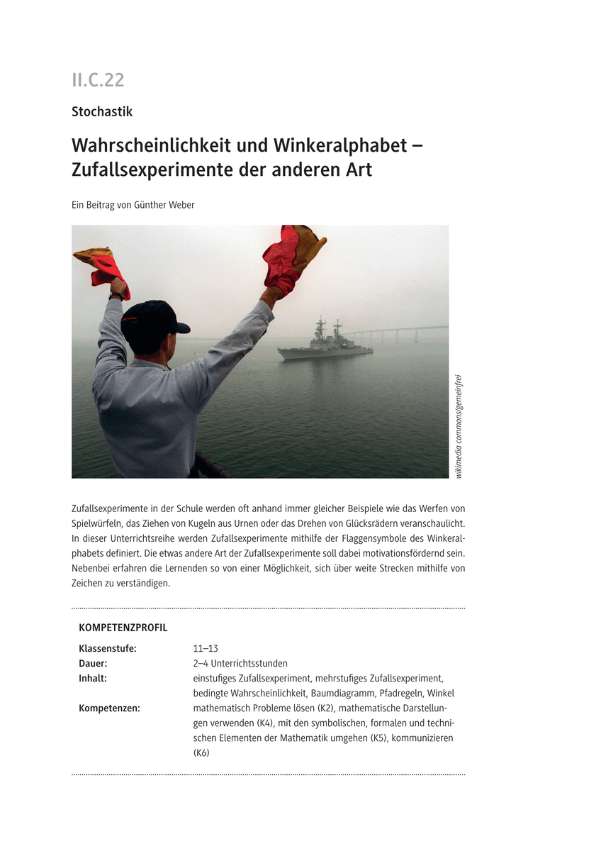 Wahrscheinlichkeit und Winkeralphabet