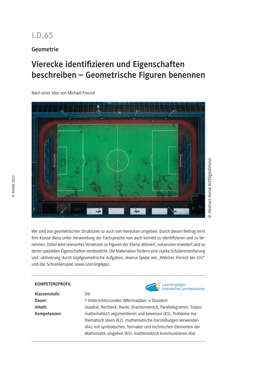 Vierecke identifizieren und Eigenschaften beschreiben