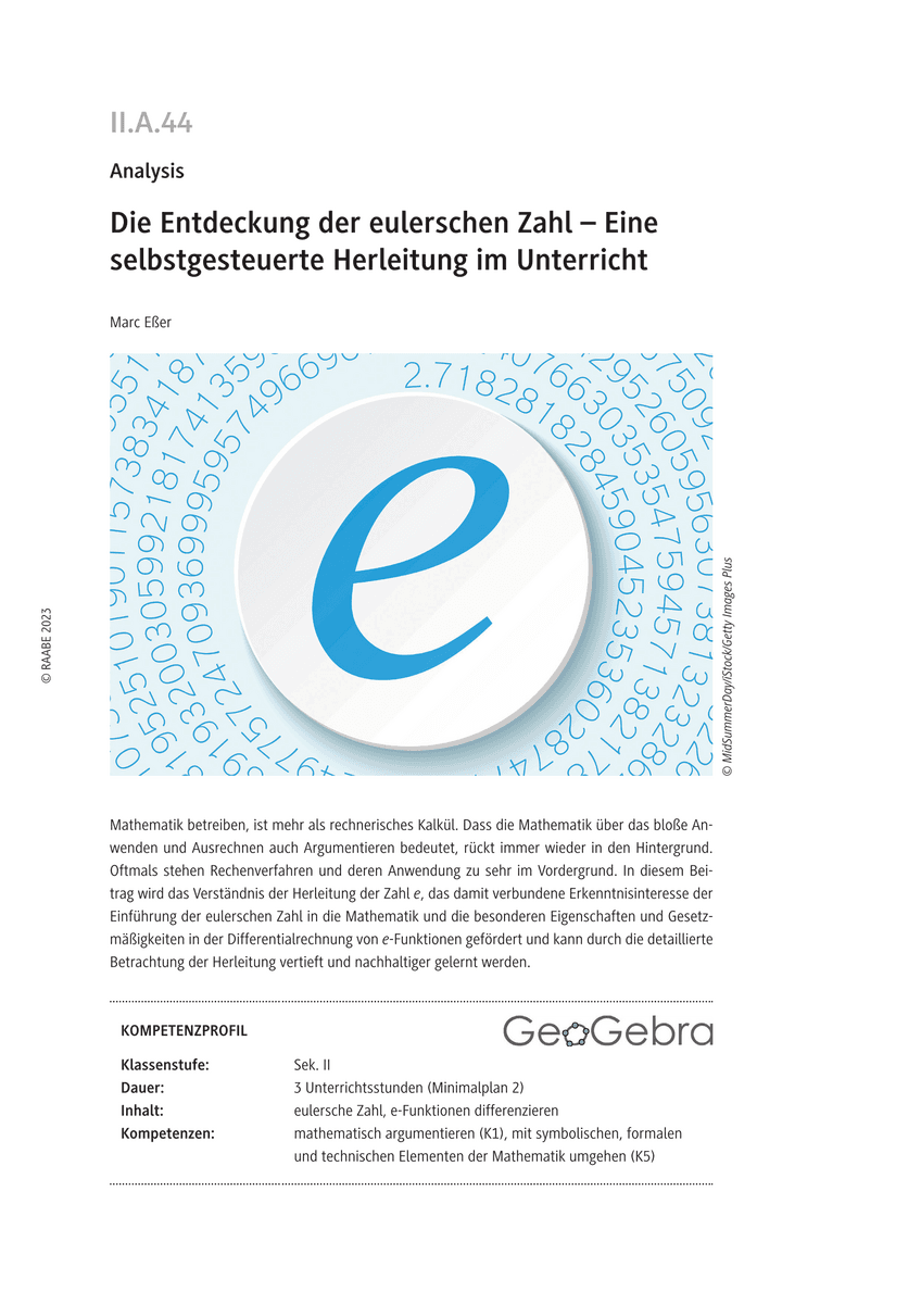Die Entdeckung der eulerschen Zahl
