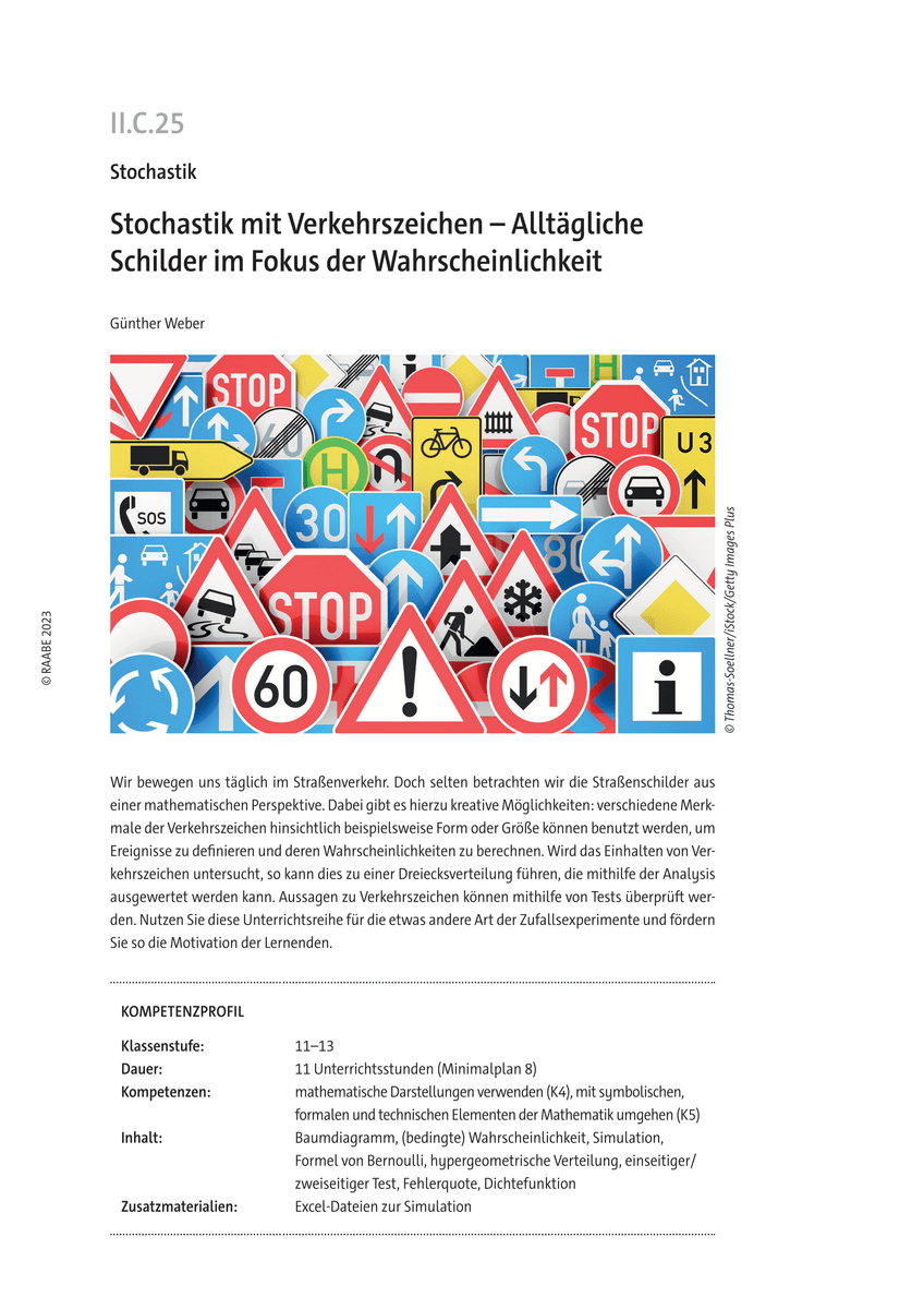 Stochastik mit Verkehrszeichen