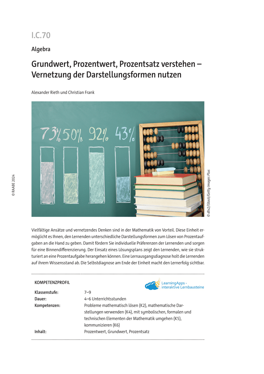 Prozentaufgaben mit Prozentstreifen, Minitabelle oder Formel lösen