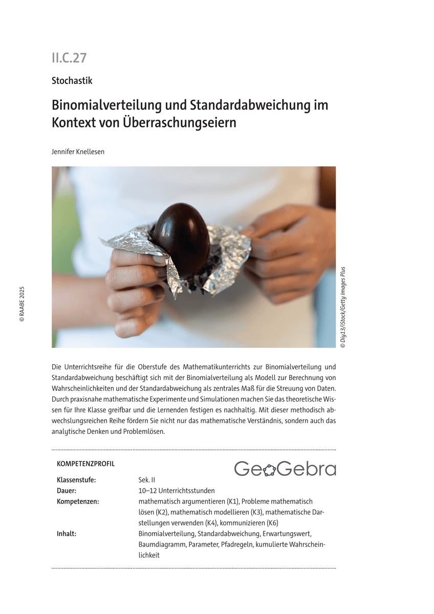 Binomialverteilung und Standardabweichung im Kontext von Überraschungseiern