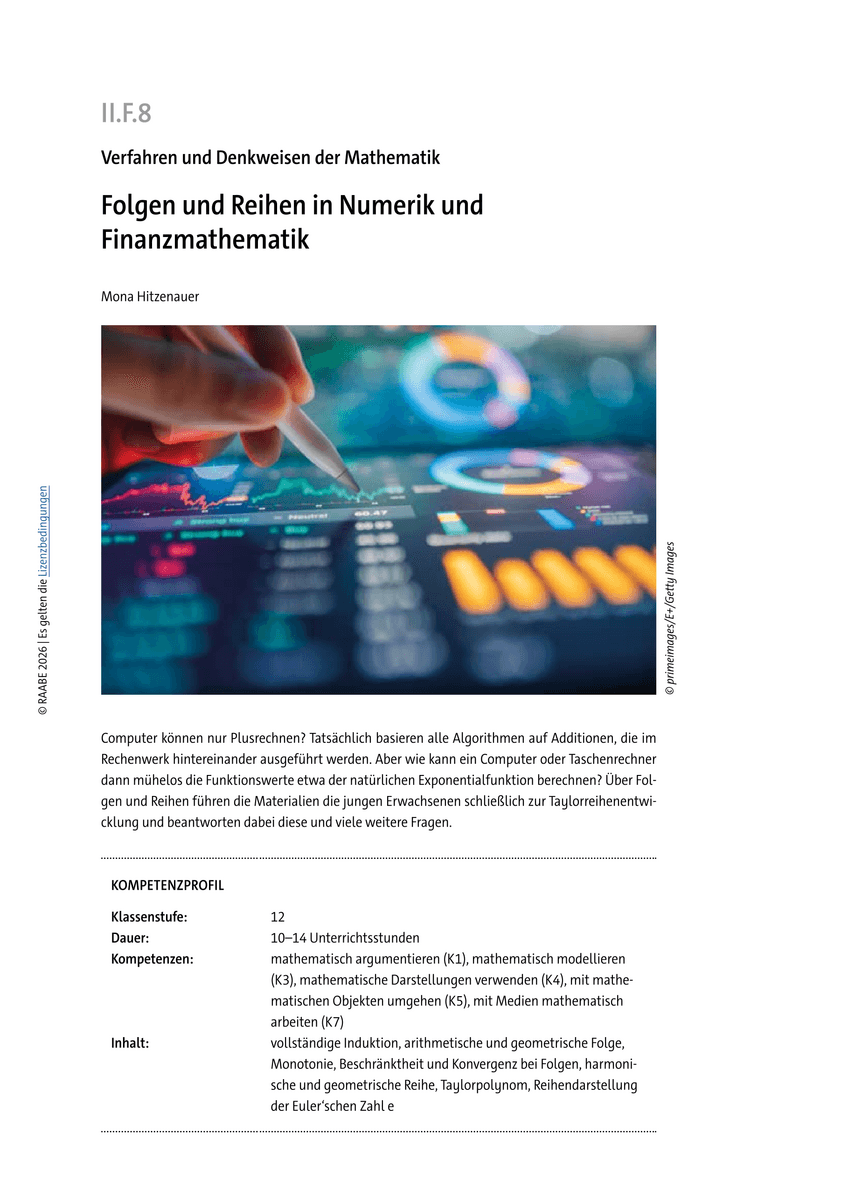 Folgen und Reihen in Numerik und Finanzmathematik