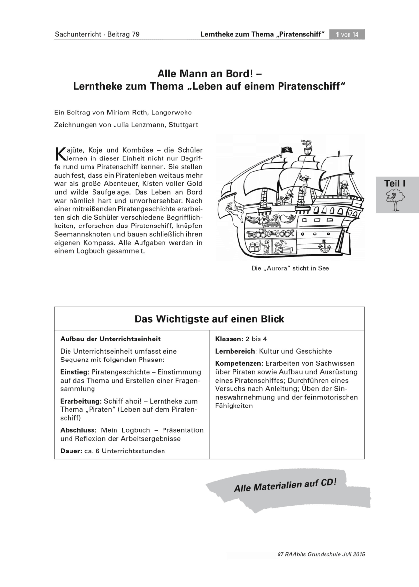 Lerntheke zum Thema "Piratenschiff"