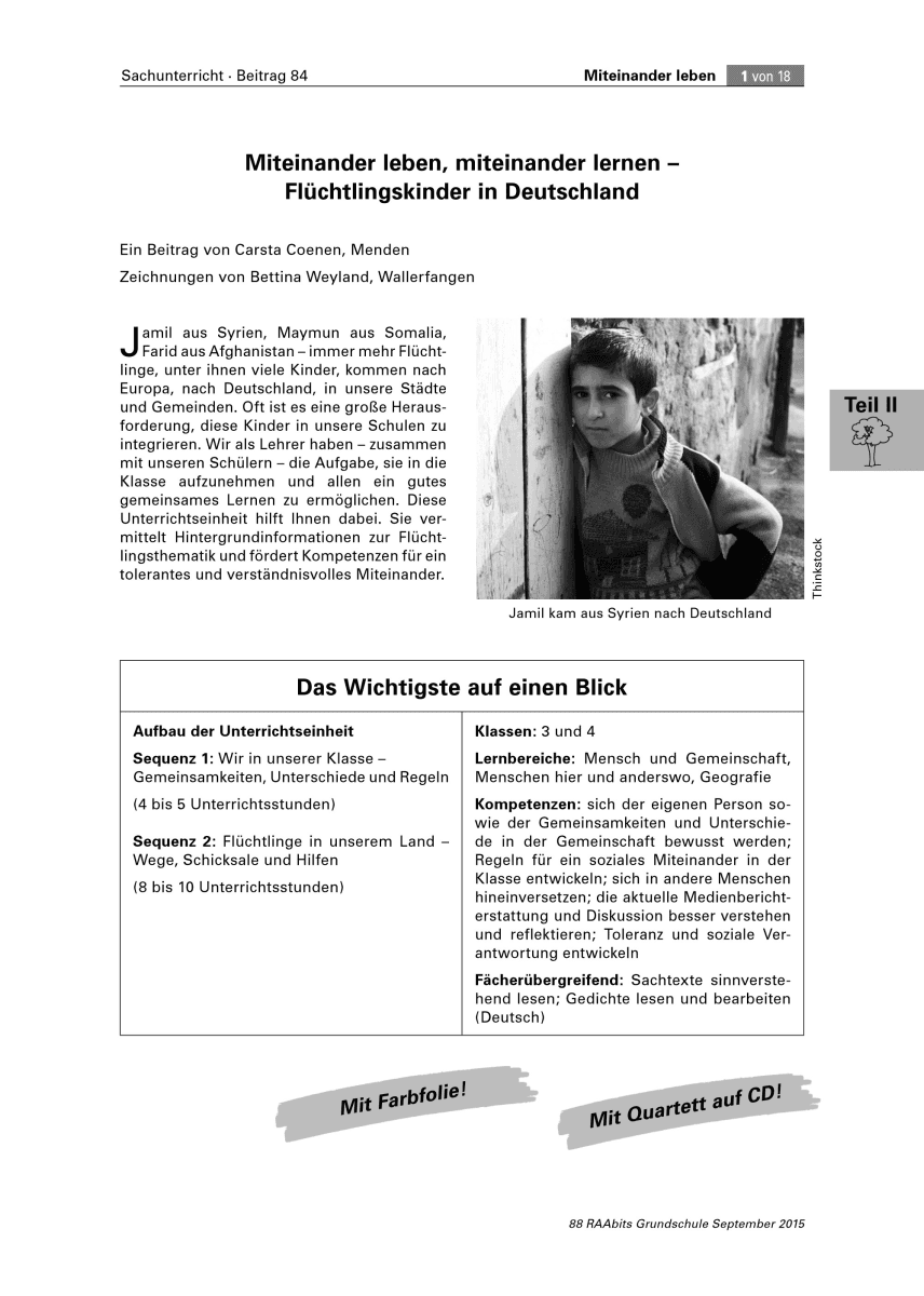 Miteinander leben, miteinander lernen