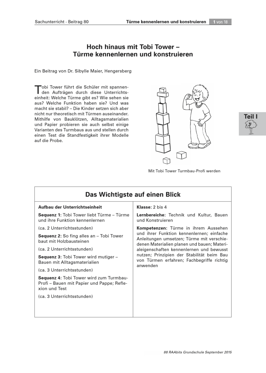 Türme kennenlernen und konstruieren