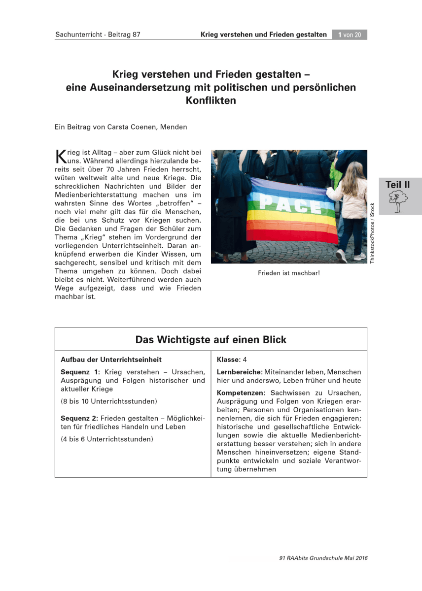 Krieg verstehen und Frieden gestalten
