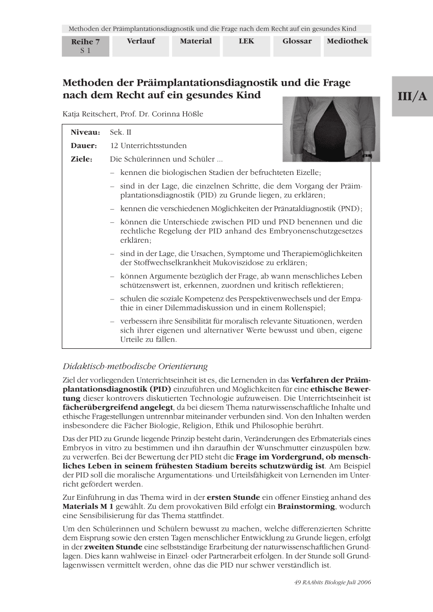Methoden der Präimplantationsdiagnostik