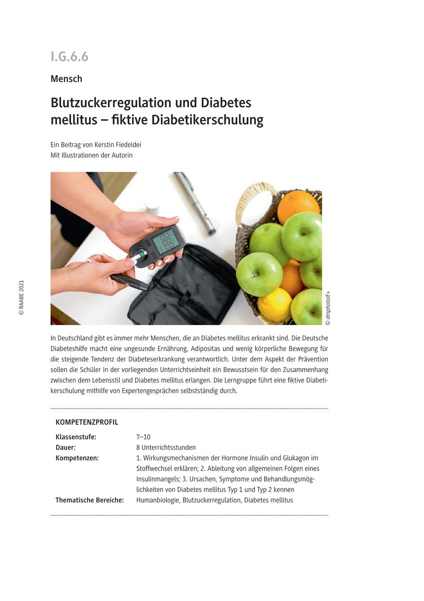 Blutzuckerregulation und Diabetes mellitus