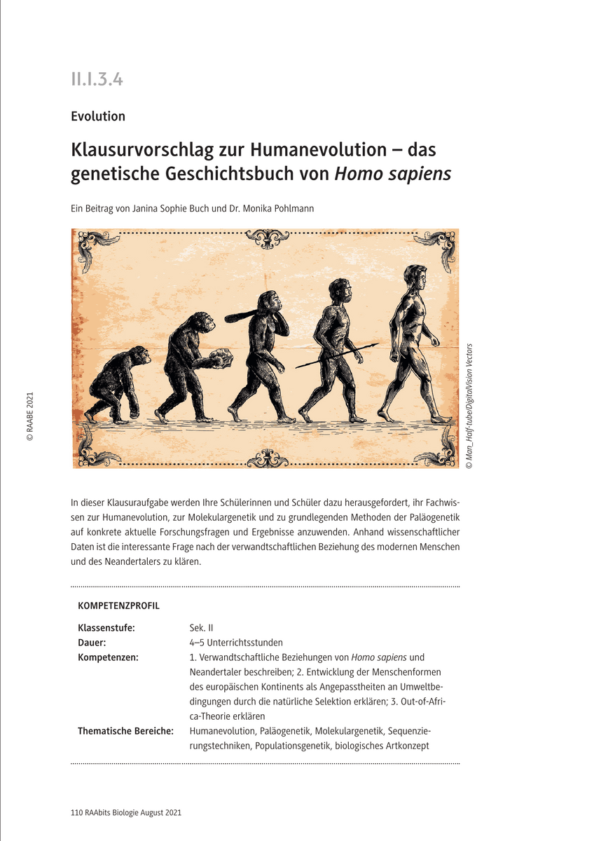 Klausurvorschlag zur Humanevolution