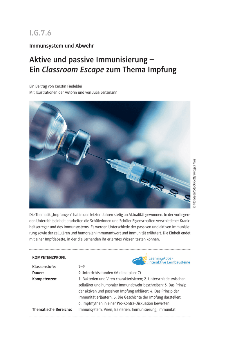 Aktive und passive Immunisierung