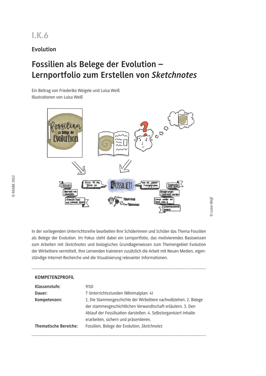 Fossilien als Belege der Evolution