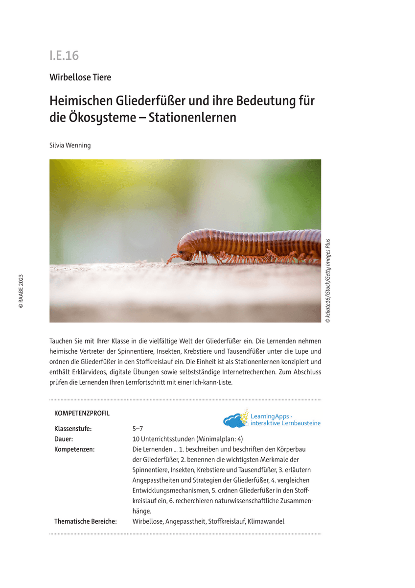 Heimische Gliederfüßer und ihre Bedeutung für die Ökosysteme