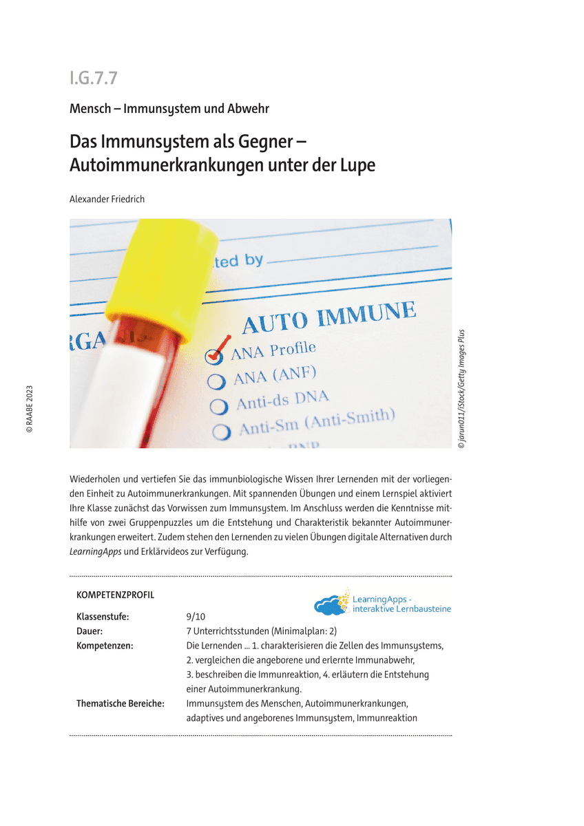 Das Immunsystem als Gegner