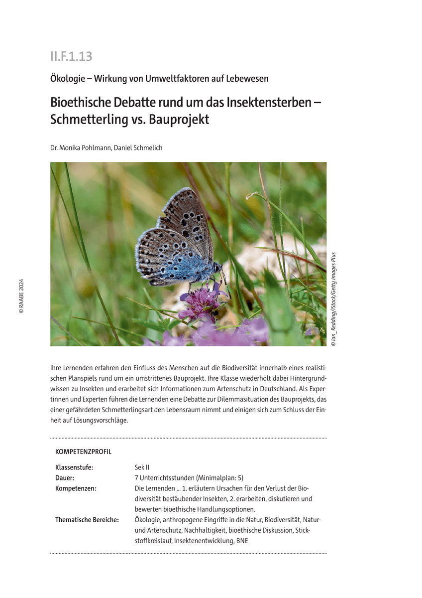 Bioethische Debatte rund um das Insektensterben
