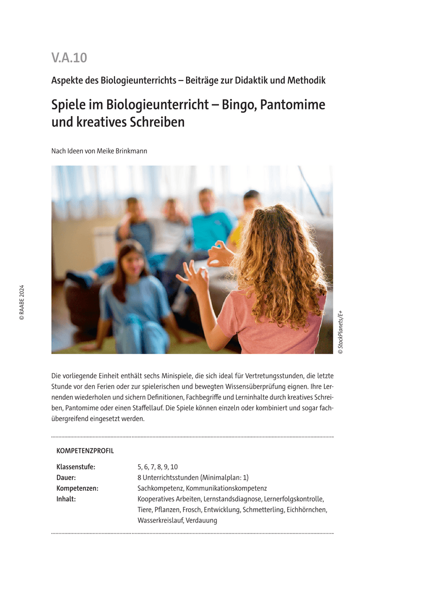 Spiele im Biologieunterricht