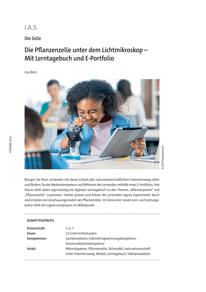 Die Pflanzenzelle unter dem Lichtmikroskop