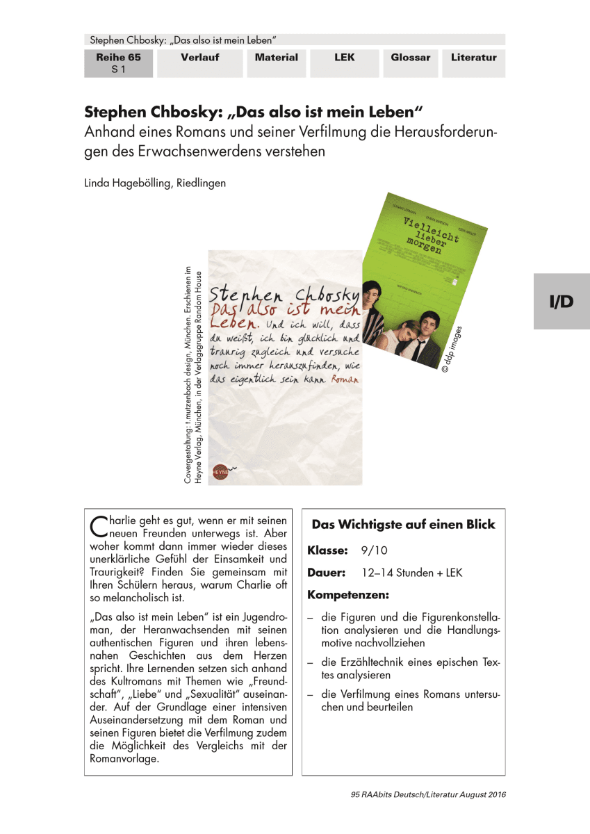 Stephen Chbosky: "Das also ist mein Leben"