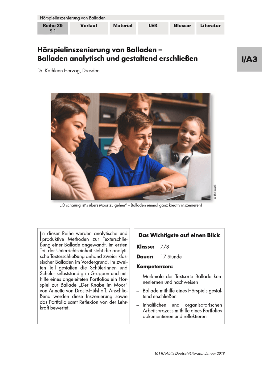 Hörspielinszenierung von Balladen