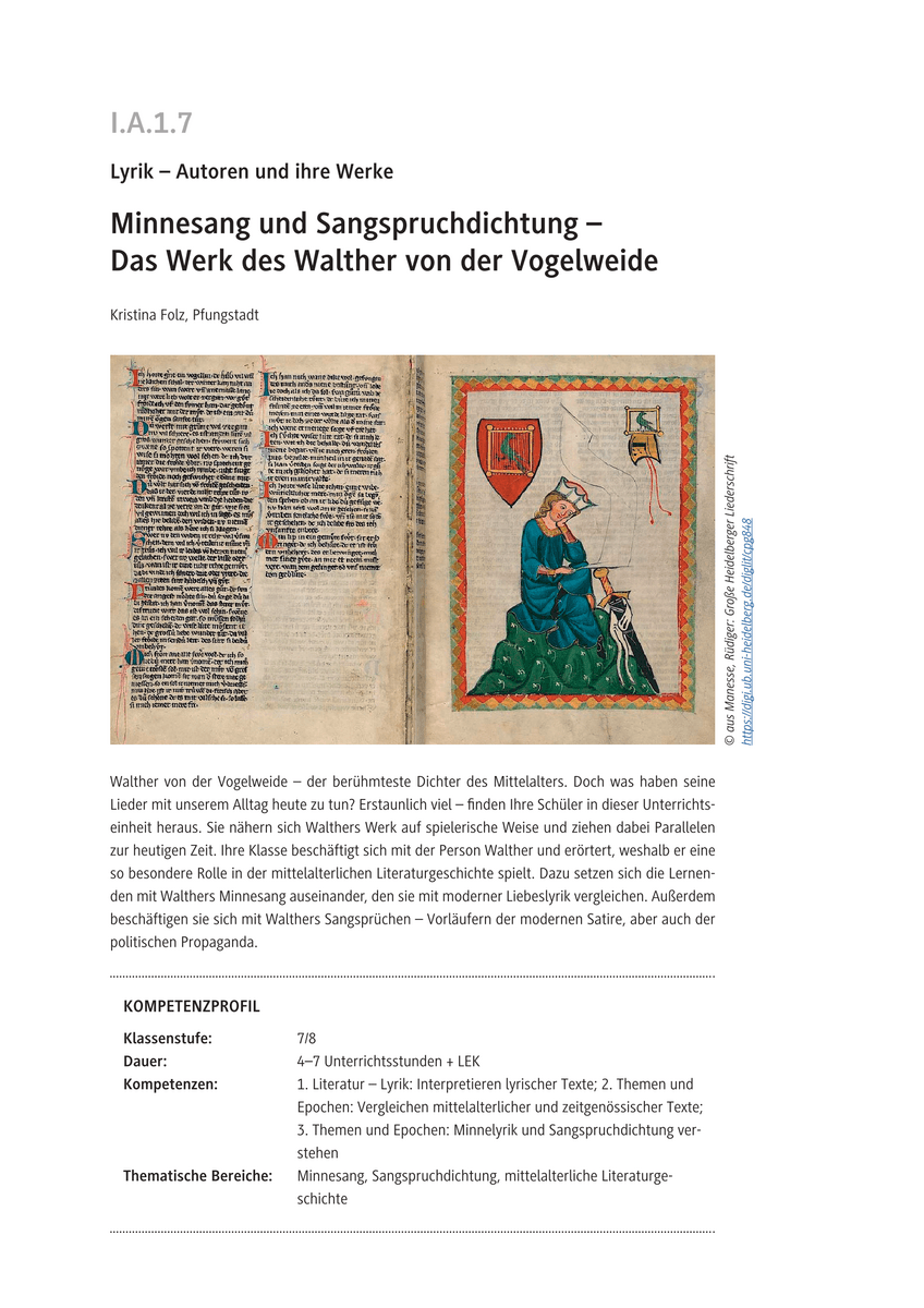 Minnesang und Sangspruchdichtung