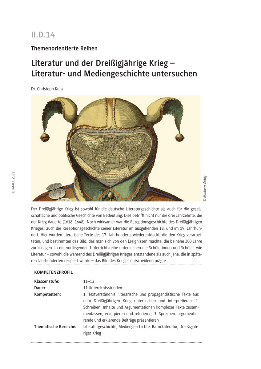 Literatur und der Dreißigjährige Krieg