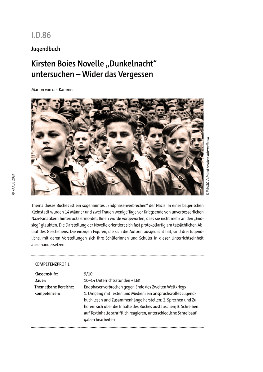 Kirsten Boies Novelle "Dunkelnacht" untersuchen