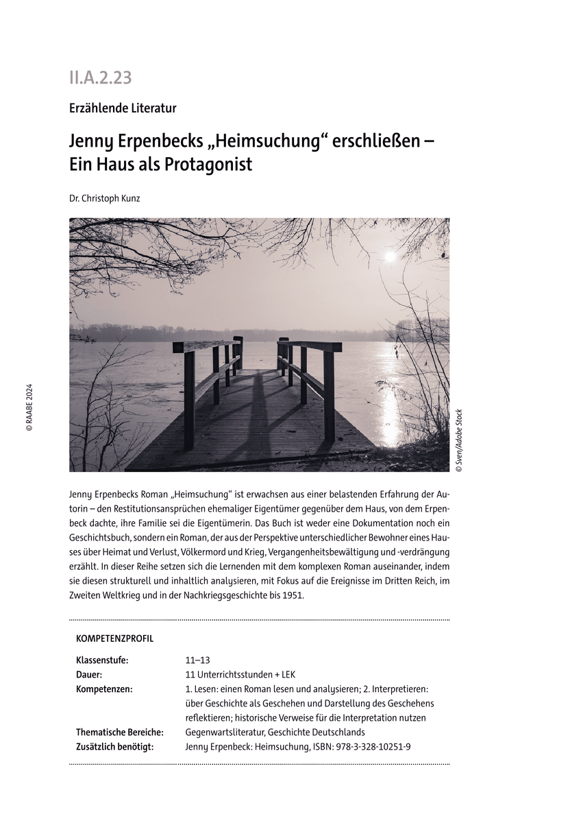 Jenny Erpenbecks „Heimsuchung“ erschließen