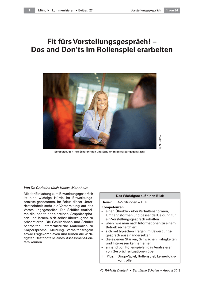 Fit fürs Vorstellungsgespräch!