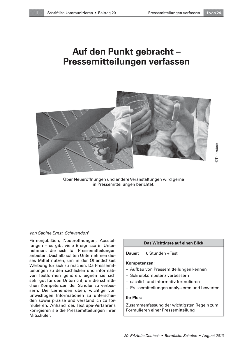 Pressemitteilungen verfassen