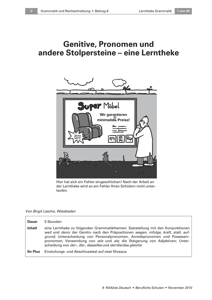 Genitive, Pronomen und andere Stolpersteine