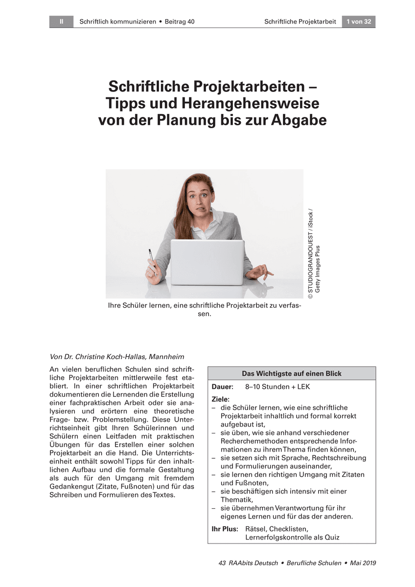 Schriftliche Projektarbeiten