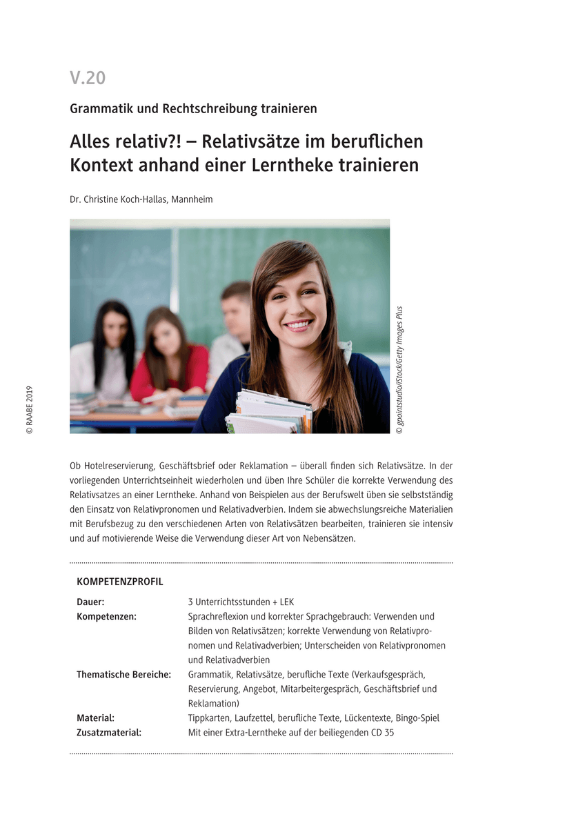 Relativsätze im beruflichen Kontext anhand einer Lerntheke trainieren