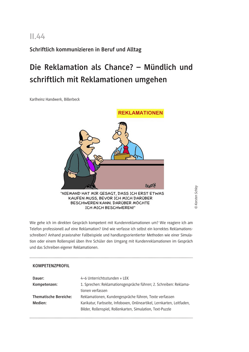 Die Reklamation als Chance?