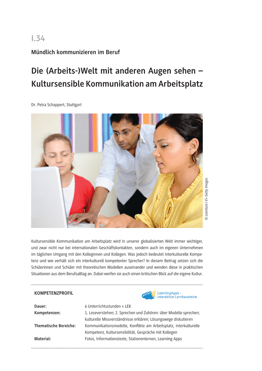 Kultursensible Kommunikation am Arbeitsplatz