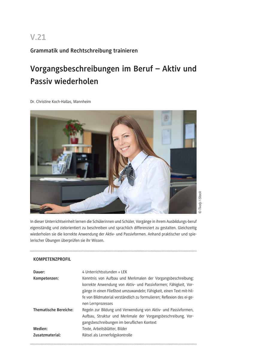 Vorgangsbeschreibungen im Beruf