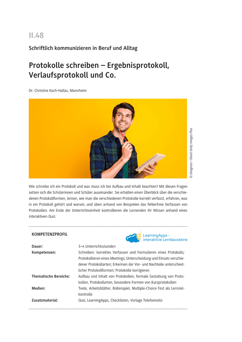 Protokolle schreiben