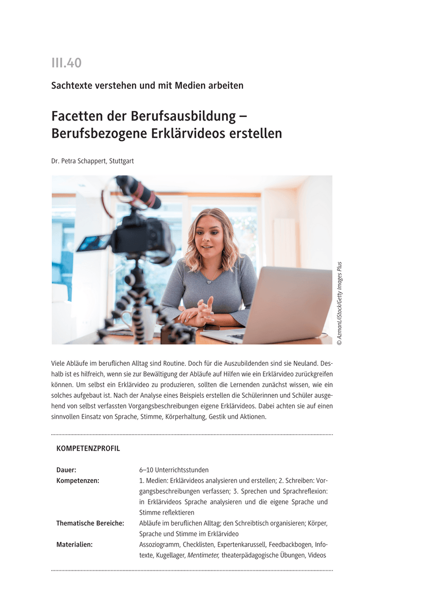 Berufsbezogene Erklärvideos erstellen