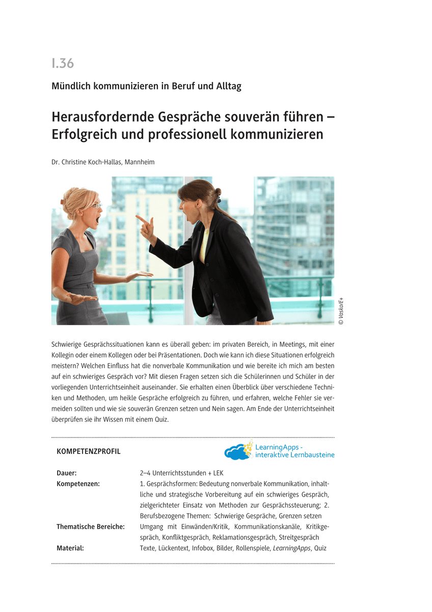 Herausfordernde Gespräche souverän führen