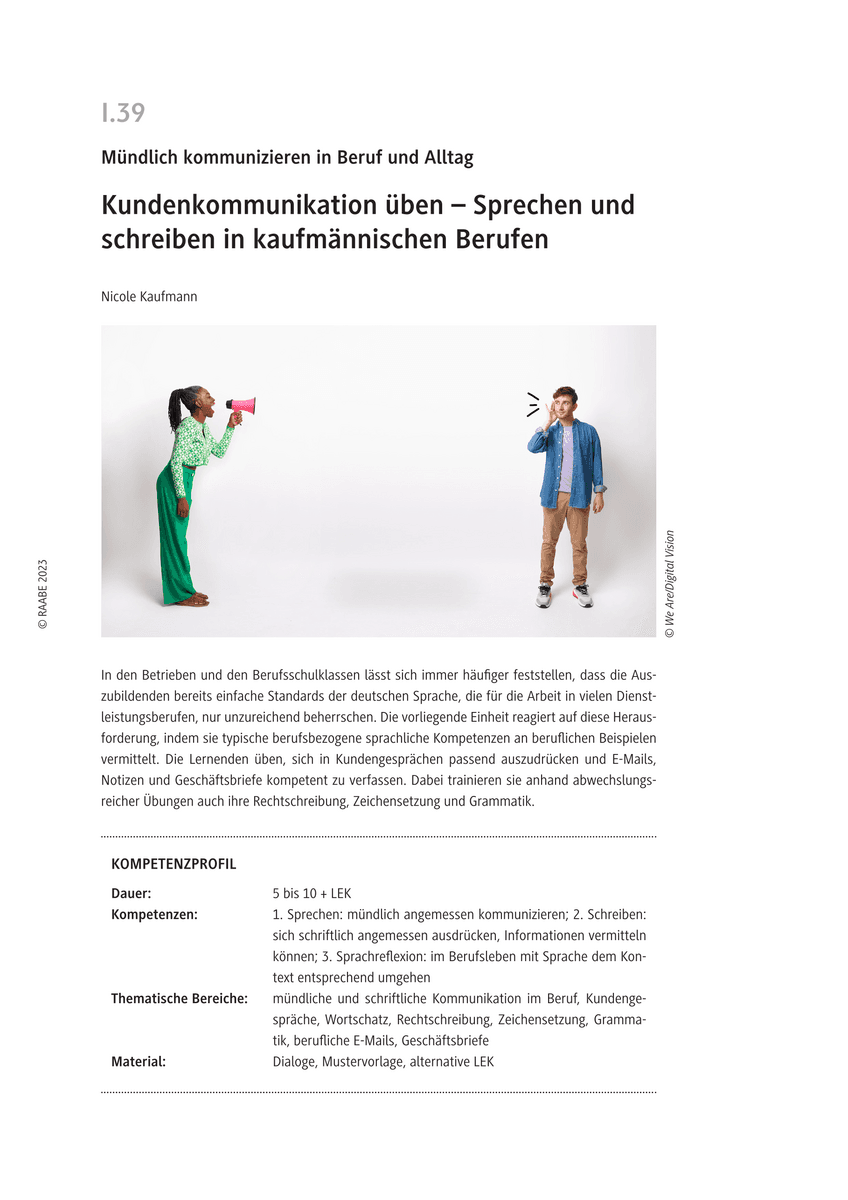 Kundenkommunikation üben