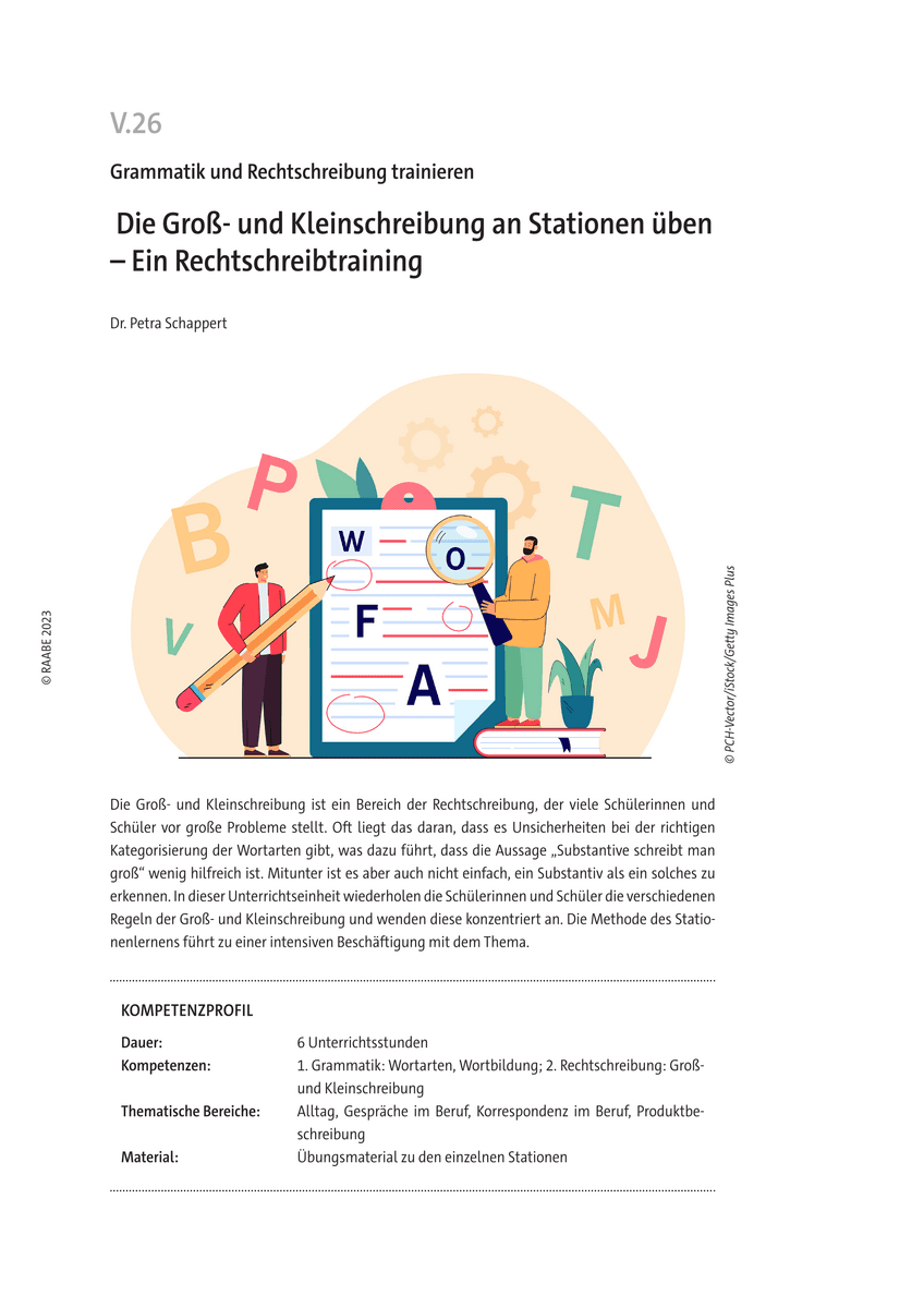Die Groß- und Kleinschreibung an Stationen üben