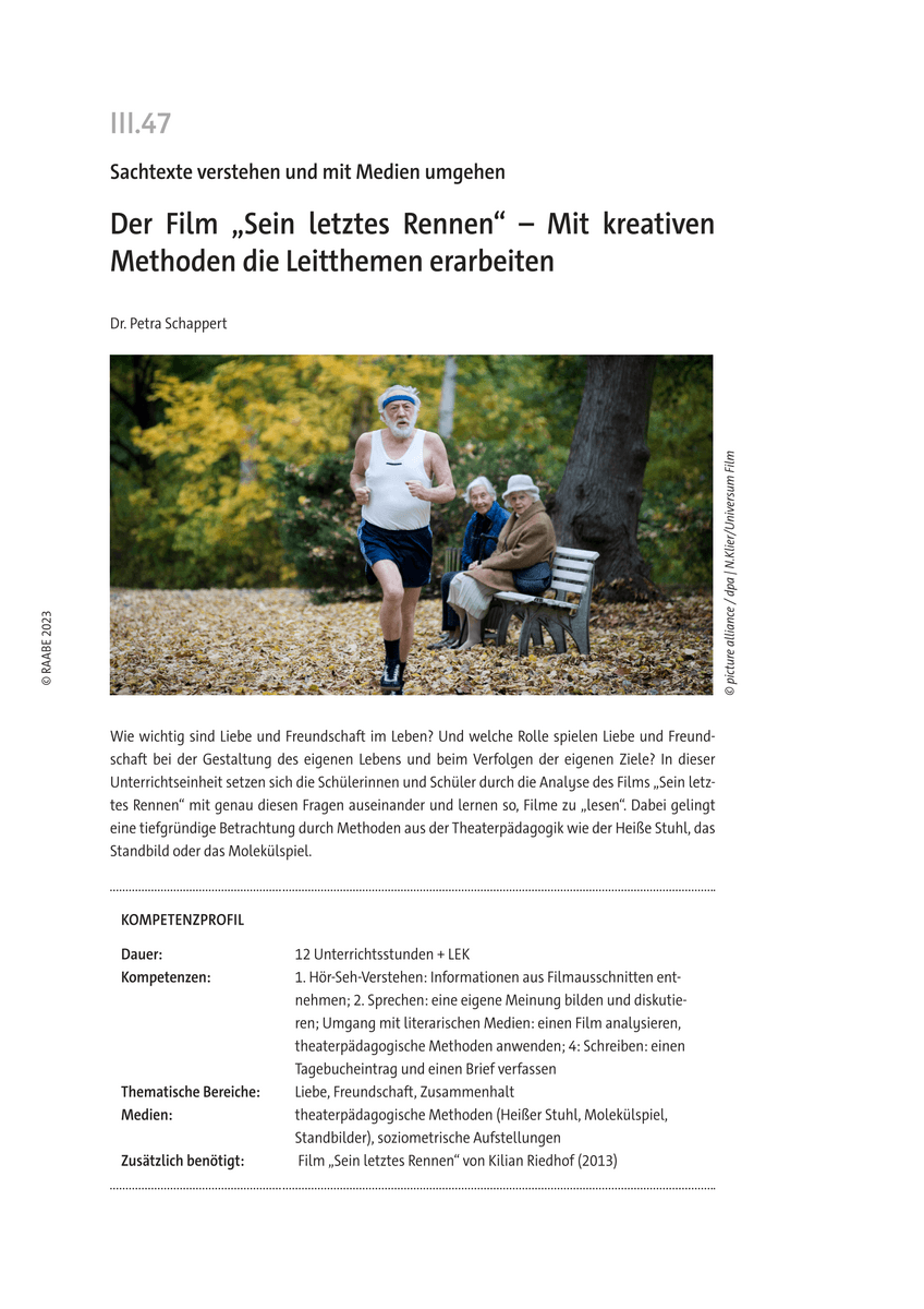 Der Film  „Sein letztes Rennen“