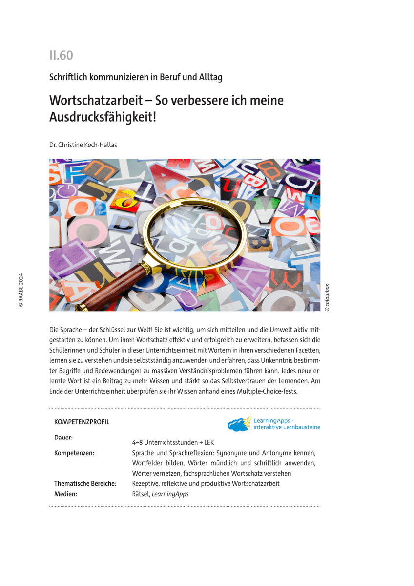 Wortschatzarbeit