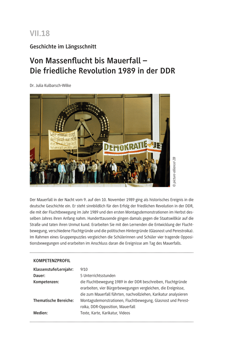 Von Massenflucht bis Mauerfall
